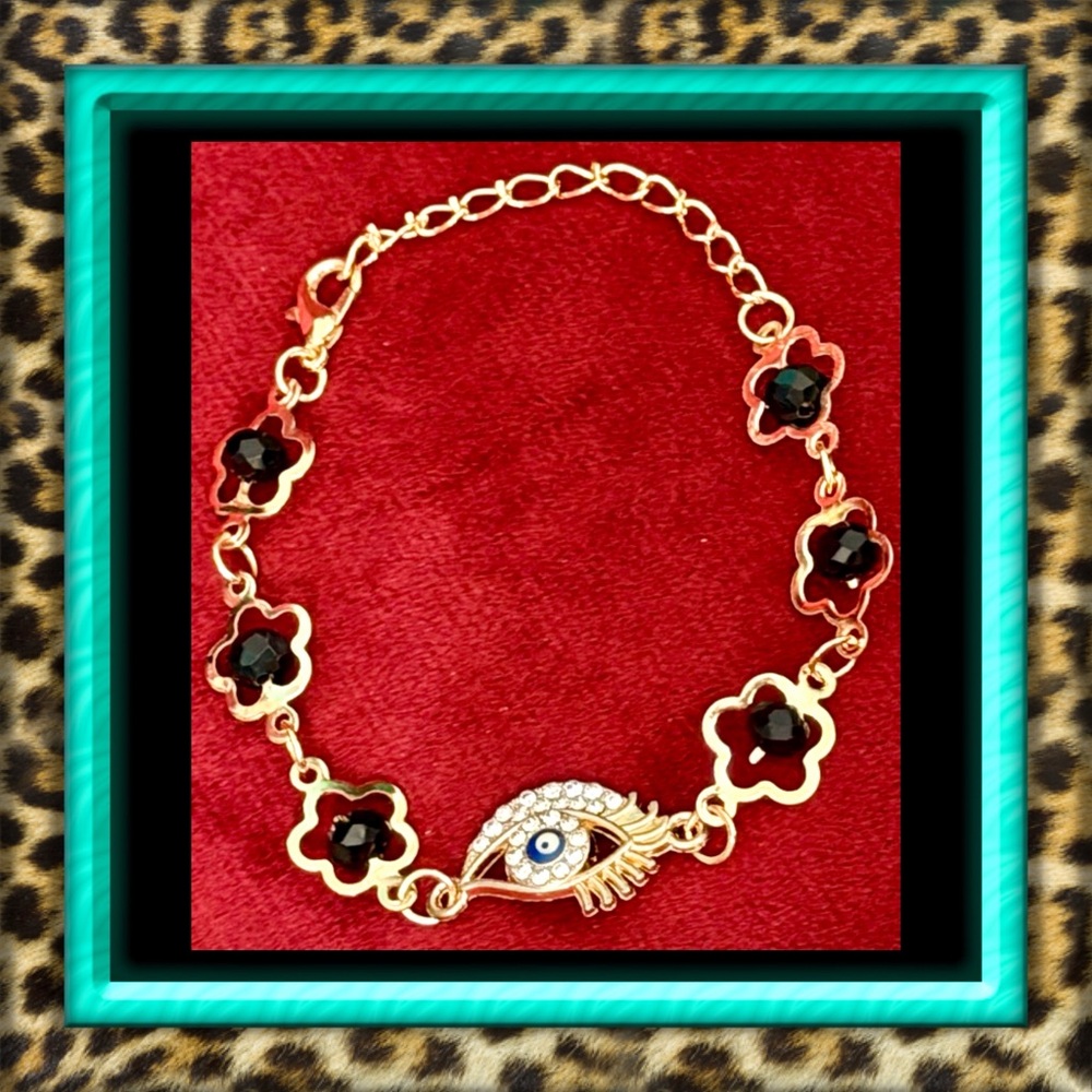 👑✅PRICE FIRM✅ Gold and Black Evil Eye Bracelet. Brand New!